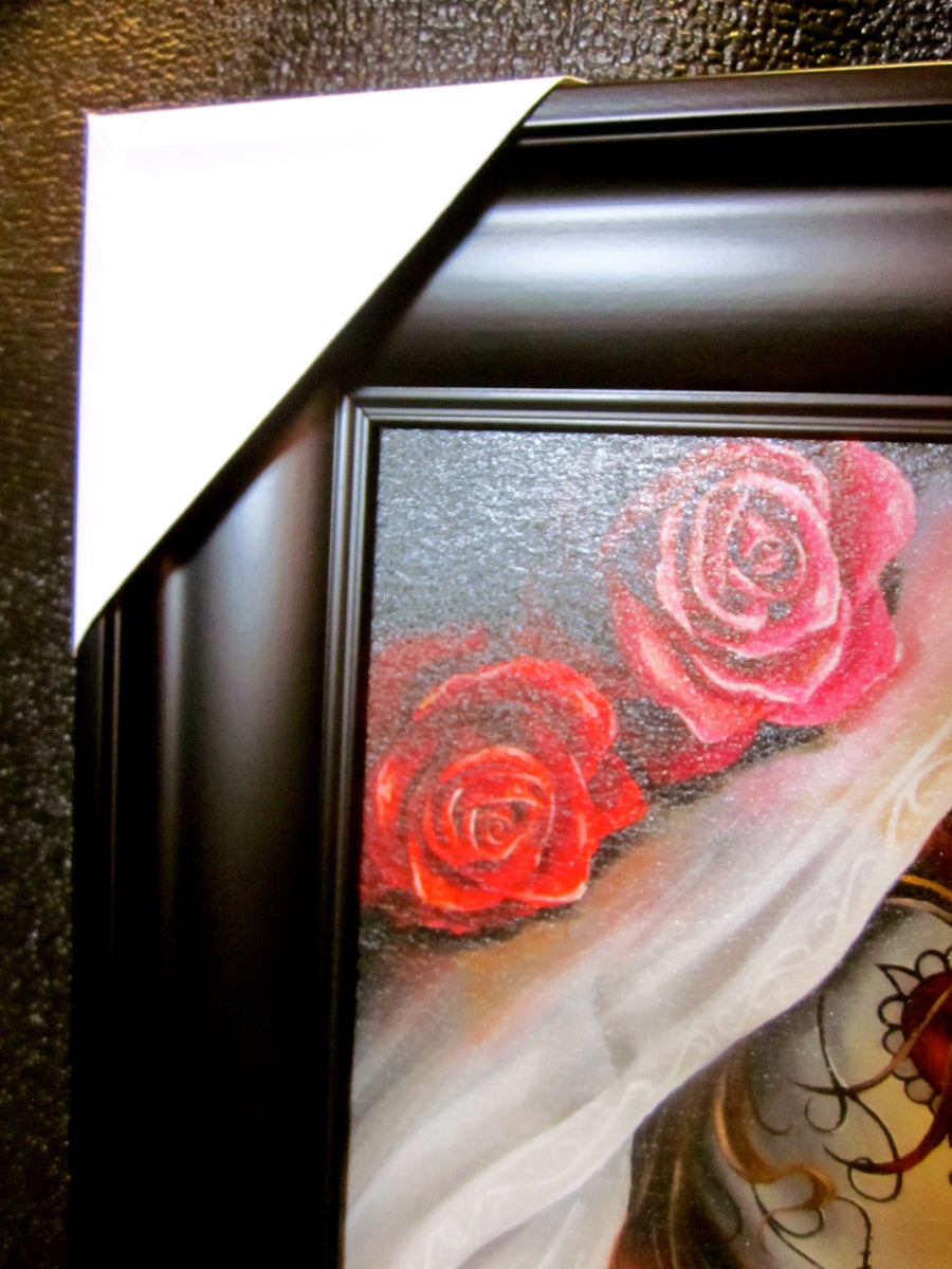 Bandita- Framed Day of the Dead and Tattoo Inspired Art- Low Bandita- Framed Day of the Dead and Tattoo Inspired Art- Low