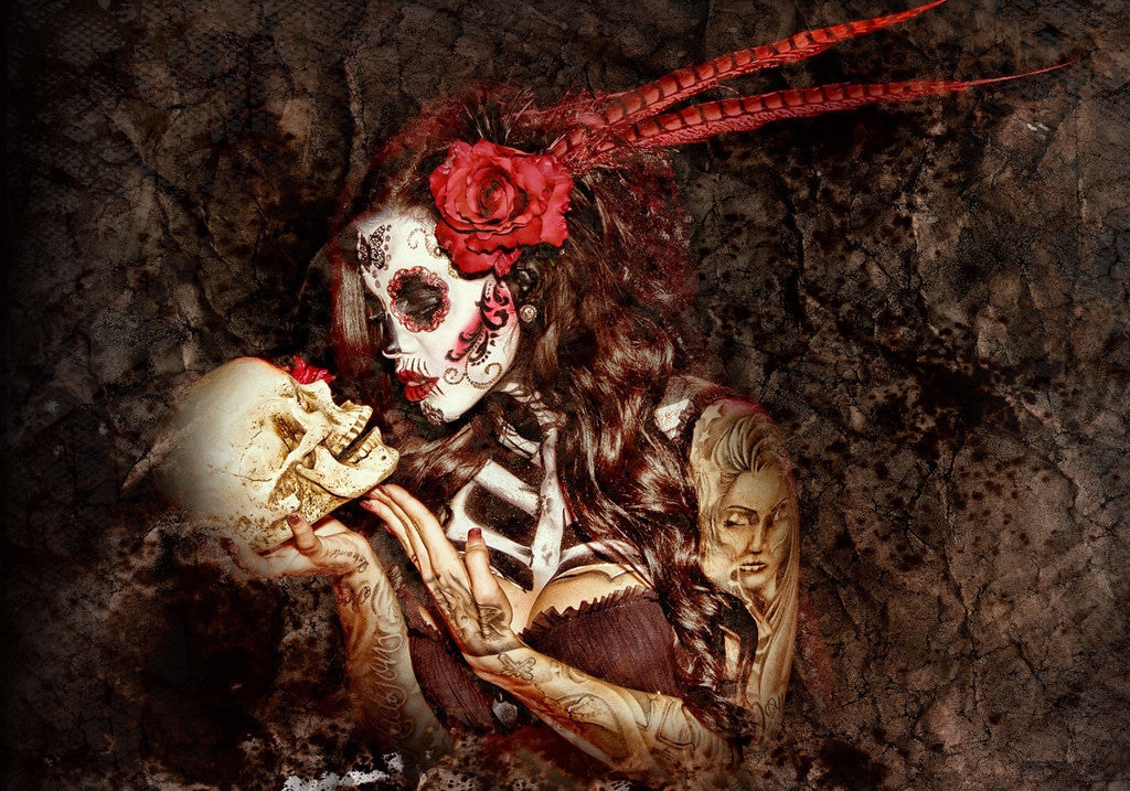 Starring At Death 2- Daveed Benito - Framed Day fo the Dead Art